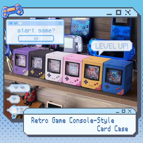 MTG Deck Box with Commander Display Retro Game Console–Style Case (Blue) | Fit 120 Single Sleeved Cards, PU Leather Magnetic Trading Card Storage Box with 2 Dividers, Compatible with TCG Magic - color: Blue