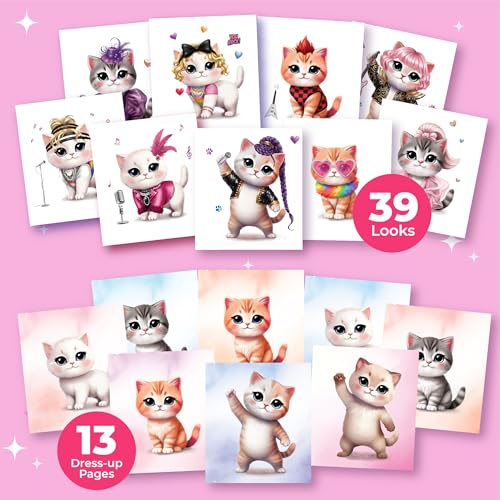Sticker Dress Up Activity Book for Kids Superstar Kitten - color: Dress Up - Superstar Kitten