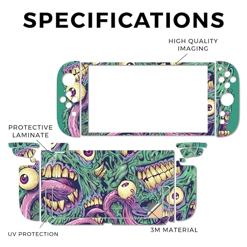 Gaming Skin Compatible with Nintendo Switch 2 Console Only - Eyes and Teeth - Premium 3M Vinyl Protective Wrap Decal Cover - Easy to Apply | Crafted in The USA by MightySkins - color: Eyes And Teeth, size: Switch 2 Console Skin Only, style: Matte Finish