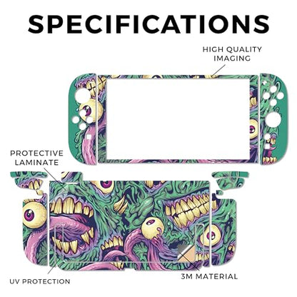Gaming Skin Compatible with Nintendo Switch 2 Console Only - Eyes and Teeth - Premium 3M Vinyl Protective Wrap Decal Cover - Easy to Apply | Crafted in The USA by MightySkins - color: Eyes And Teeth, size: Switch 2 Console Skin Only, style: Matte Finish