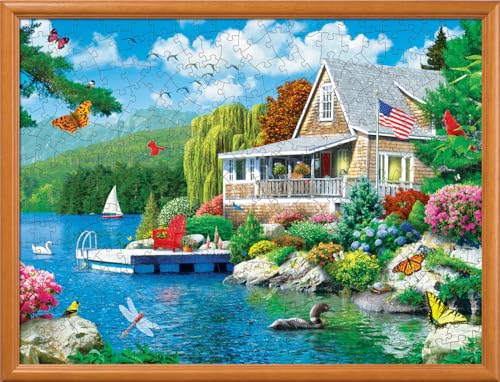 Masterpieces 300 Piece EZ Grip Jigsaw Puzzle - Lakeside Memories - 18"x24" - size: 300 Piece