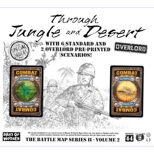 Memoir '44 Through Jungle and Desert Board Game EXPANSION - New Battles Await in Burma and North Africa! Strategy Game for Kids & Adults, Ages 8+, 2 Players, 30-60 Min Playtime, Made by Days of Wonder