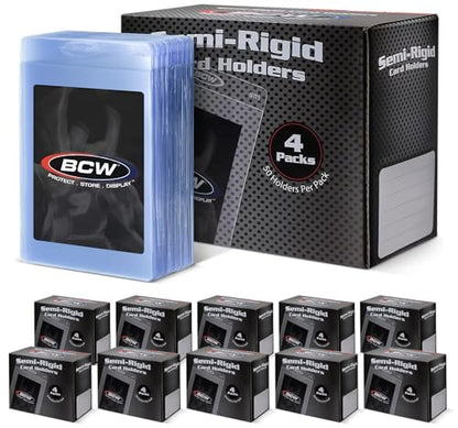 BCW Semi Rigid Card Holder #1 | 2000 Pack | Semi Rigid Card Sleeves for Grading Submissions | Protective Holders for Sports & Trading Cards - size: 2000 Pack