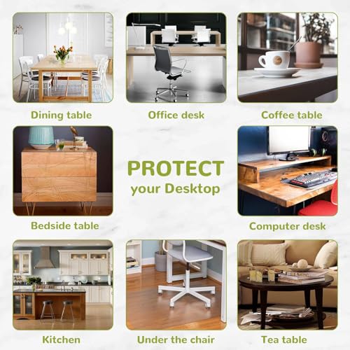 12 x 60 Inch Clear Table Cover Protector, 2mm Thick Clear Desk Mat, Plastic Table Cover, Vinyl Table Protector, Desk Mats on Top of Desks - size: 12" x 60"