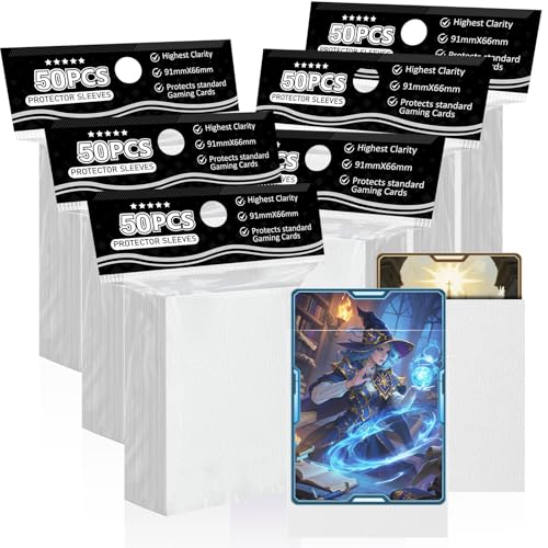 White Matte Card Sleeves for MTG, 300 Pieces Perfect Fit Standard Card Sleeves for Trading Card Sports Cards Baseball Cards TCG, Card Protector for Mini Photo, Sturdy and Nice Shuffling - color: White, size: 300ct standard