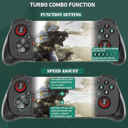 iOS/Android/PC Wireless Game Controller, Mobile Gamepad Joystick for iPhone 16/15/14/13, iPad, Samsung Galaxy/LG/TCL Phone Tablet- Hall Trigger - Call of Duty, Genshin Impact, Cloud Game, Delta Emulator - color: Black