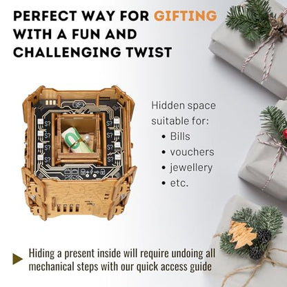 Puzzle Potato Tesla Box - Electronic Puzzle Box - Escape Room Game in a Box - Brain Teaser - 3D Wooden Puzzle for Adults - Money Puzzle Box for Cash Gift - Birthday GiftBox MoneyBox - color: Tesla Box