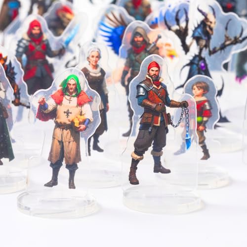 iPEAU|Dungeons and Dragons Arctic Miniatures DND Starter Set for Beginner 47 Minis for D&D 5E Flat Plastic Figures for Pathfinder TTRPG Tabletop RPG Games Accessories Gift for DM - style: 2d-mini-ArcticB
