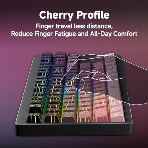 133 Aesthetic Topographic PBT Keycaps, No Tearing, Never Fade & Non-Slip, Modern RGB Backlit Black-to-Pink Gradient Keycaps for Mechanical Keyboard - Ergonomic (Doubleshot, Fit All for MX Layout) - color: Black Pink Gradient