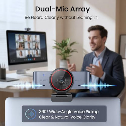 EMEET C960 Ultra 4K Webcam for Mac & PC, 1/1.5" Large Sensor, Metal Body | 0.2s Autofocus, DRC, Whiteboard Mode, Built-in Privacy Cover, 2 Mics, USB Webcam 4K for Meetings, Streaming, Content Creation - style: 4K Ultra