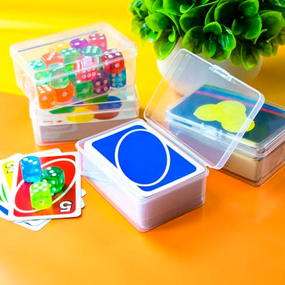 JINUPHION 4 Pcs Playing Card Case, Works for 112 Standard UN* Cards And Other Same Or Smaller Size Very Well, Plastic Clear Card Deck Box Storage,4 1/2" ×3 1/4" ×1 1/8" (NO Cards) - size: 4 pcs UN*
