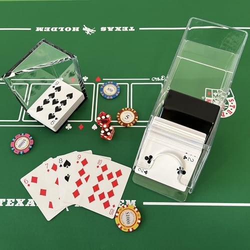 SEETOOOGAMES Blackjack Shoe Discard Tray - Poker Cards Dealing Shoe with Discard Holder - Clear Acrylic Card Dispenser Casino Blackjack Game Accessories - style: 6 DECK