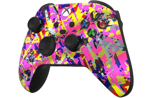 Custom Controllerzz Wireless Controller for Microsoft Xbox Series X/S & Xbox One - Custom Soft Touch Feel - Custom Series X/S Controller (X/S Neon Drip) - color: X/S Neon Drip