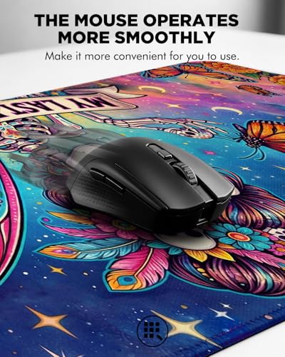 Mouse Pad, Desk Mat, 31.5x11.8in Large Mousepad | Desk Pad with Stitched Edge & Rubber Non-Slip Bottom, Gaming Mouse Pad, Mousepad for Home, Office, Butterfly Skeleton - color: Butterfly Skeleton