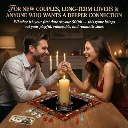 Adultopoly Couples Board Game - Romantic Date Night Game for Partners, Fun Relationship Building Activity, Anniversary and Valentine's Day Gifts for Him or Her