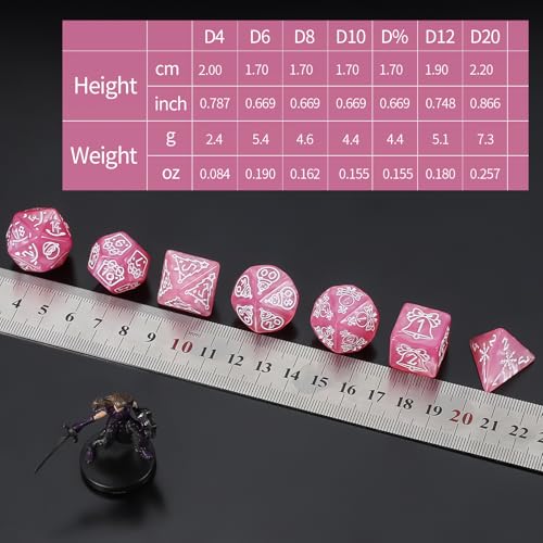 CiaraQ Polyhedral Dice Set - DND Role Playing Dice | Acrylic RPG Dice for Dungeons and Dragons MTG Table Games, Multi-Color, 42pcs - color: Red & Green/Red/Green/Pink/Yellow/White