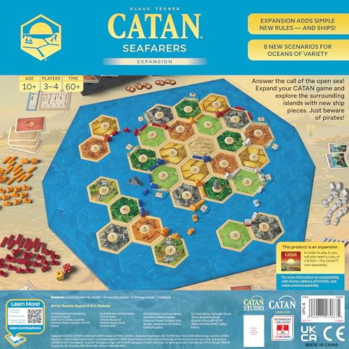 CATAN Seafarers Board Game Expansion (6th Edition) Strategy Game for Kids and Adults, Ages 12+, 3-4 Players, 60 Minute Playtime, Made by Catan Studio