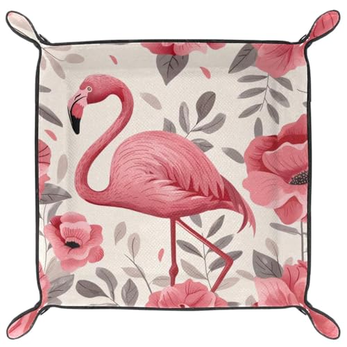 Flamingo Flowers Dice Tray Dice Rolling Tray Folding Dice Holder for Dice Games, Like RPG, DND and Other Table Games - color: Multi 4