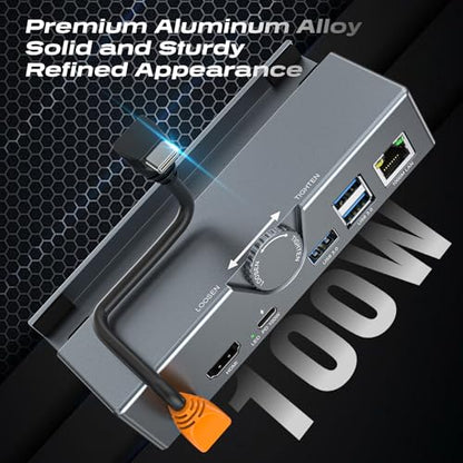 Steam Deck Dock - USB C Docking Station with Adjustable Stand, 100W PD Charging Dock with 4K@120Hz HD,Gigabit Ethernet,3 USB 3.0 Port, for Steam Deck OLED/ROG Ally/Legion Go S