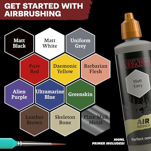 The Army Painter, Airbrush Starter Bundle | Air Starter Set, pennello DipIt, Air Anti-Shine Varnish, Airbrush Cleaner e medium, per DnD e Warhammer - color: Airbrush Starter Bundle