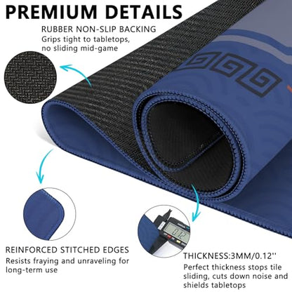 Mahjong Mat with Carrying Bag and 3 Dice, 31.5" X 31.5" Noise Reduction Mahjong Table Cover, Mahjong Lovers Gifts Non Slip Gaming Mat for Board Tile Games Poker Card Dominoes Party Weekly Game Nights - color: A04