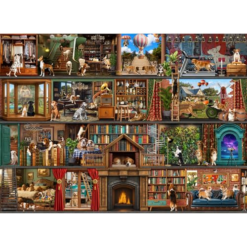 HUADADA Puzzles for Adults 1000 Pieces,Dog Theater Difficult Puzzles for Adults,1000 Piece Puzzle for Adults ‌Family Interactive Game Gift - color: Dog Theater Difficult