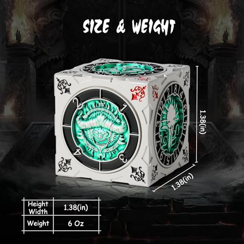 DNDND Multi-Functional Spinner Dice Cube – Iconic D&D Monster Themed Collector's Gift for TTRPG, DND Dungeon Masters & RPG Tabletop Gaming (Silver&Green) - color: Silver Green