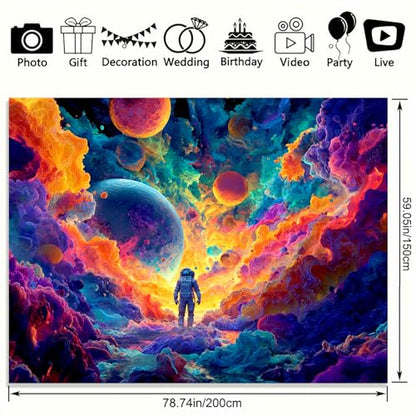 KKYEJLQYI KKYEJLQYIAstronaut UV Reactive Tapestry, Black Light Neon Wall Tapestry, Luminous Space Tapestry, Bedroom, Living Room, Game Room Decoration Large Tapestry - color: Astronaut-1