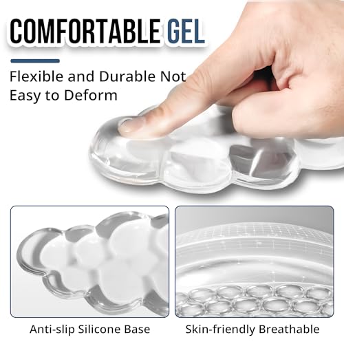 Keyboard Wrist Rest Set — Ergonomic Cloud Gel Wrist Rest Keyboard and Mouse Pad, Non-Slip Desk Accessories for Office and Home（White）