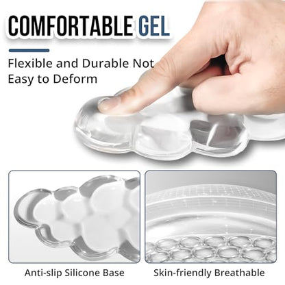 Keyboard Wrist Rest Set — Ergonomic Cloud Gel Wrist Rest Keyboard and Mouse Pad, Non-Slip Desk Accessories for Office and Home（White）