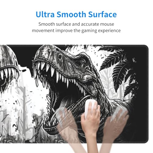 Dinosaur Mouse Pad XL Large Mousepad Non Slip Rubber Base Desk Mat for Laptop Computer Gaming 31.5" X 12" - color: Dinosaur