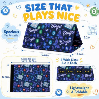 Playing Card Holder for Bingo Pull Tabs Gambling Tickets Card Game Holders for Canasta Poker Bridge Cards Navy Blue - color: Navy Blue