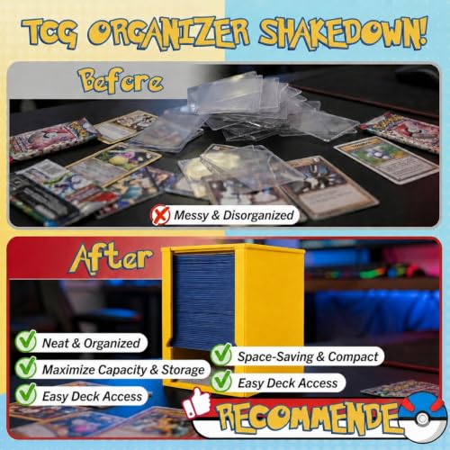 Card Game Holder, Toploader Dispenser Card Funny Commander case (Yellow) - color: Yellow