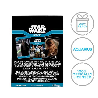 Aquarius Star Wars Playing Cards - Light Side Heroes Themed Deck of Cards for Your Favorite Card Games - Officially Licensed Star Wars Merchandise and Collectibles - Poker Size with Linen Finish - style: Light Side Heroes