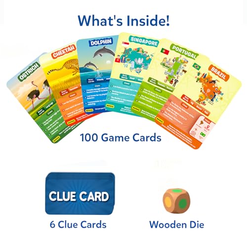 Skillmatics Guess in 10 Animals & Countries Combo - Card Game for Kids | For Boys, Girls, & Families Who Love Card Games, Educational Toys, Travel Games, Trivia, Gifts for Ages 6, 7, 8, 9, 10 & Up - style: Animals & Countries Combo