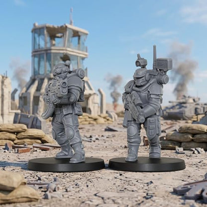 AUSPDICE Sci-Fi Operatives for Miniature Games, 28mm RPG Figure Set-AS992 | Unpainted Resin 5pc Sci-Fi Elite Squad for TTRPG Wargames, Tabletop RPG, Dungeon Masters, Skirmish Battles and RPG Gifts