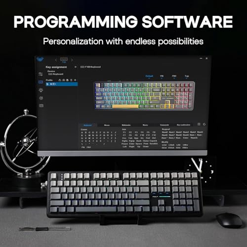 EPOMAKER Aula F108 Wireless Gaming Keyboard, Full Size Mechanical Keyboard with 4000mAh Battery, 108 Hot-Swappable and Programmable Keys, RGB Backlight, for Mac/PC/Android (Black Gradient) - color: Black Gradient