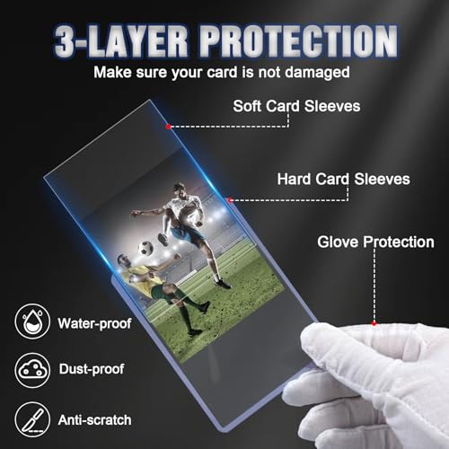 200 Card Sleeves Top Loaders for Cards, 3" x 4" Standard Premium Toploaders Card Holders Hard Plastic Card Protectors for Trading Sports Football Game Cards(100 Toploaders + 100 Penny Sleeves) - size: 100 Toploaders + 100 Penny Sleeves