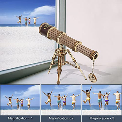 ROKR 3D Wooden Puzzles Monocular Telescope Model Building DIY Science Kit Birthday Gift for Adults and Teens Cool Display Item