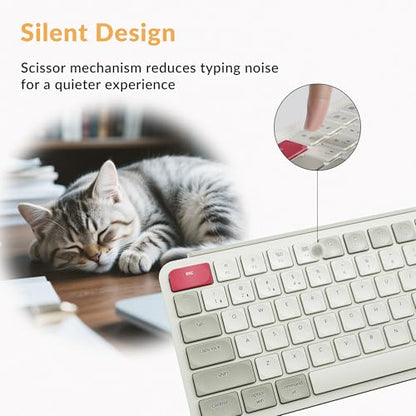 Keychron B1 Pro Ultra-Slim ZMK/Launcher Wireless Bluetooth 2.4 GHz/Wired Connection Keyboard for Mac Windows Linux - Retro Red - color: Retro Red