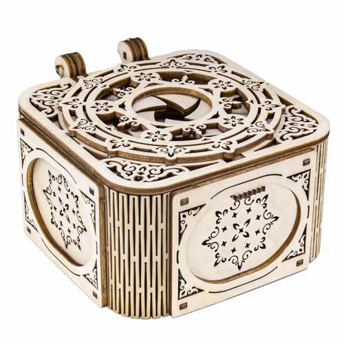 3D Wooden Puzzles for Adults, Mystery Jewelry Box with Music, DIY Wood Crafts/Hobbies Desk Decor, Mechanical Model Kit to Build, Gift for Teens Girls Women Man on Birthday/Christmas (Jewelry Box) - color: Jewelry Box