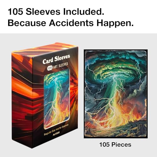 MTG Card Sleeves 105CT | Old School Style | The Storm | Matte Finish + Clear Front | 66x92mm - Standard Magic Size
