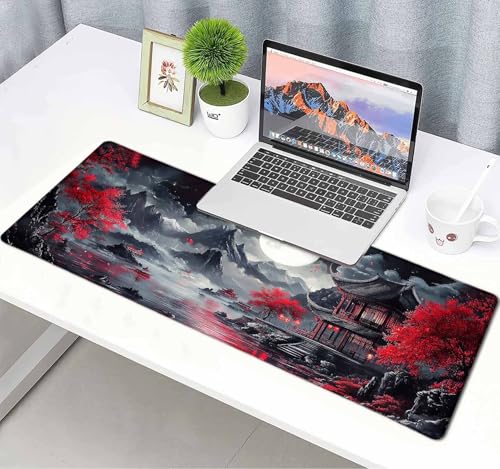 Large Mouse Pad, Desk Mat Computer Keyboard Pad Non-Slip Rubber Base Waterproof with Stitched Edges for Laptop Gaming, Office & Home 31.5 x 11.8 Inch (XL-14) - color: Xl-14