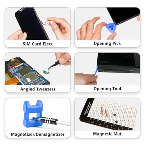 122 in 1 Precision Screwdriver Set With CR-V Steel Bits(Blue) | Magnetic Repair Tool Kit with Case for Repair Computer, Phone, PC, Cellphone, Laptop, Game Console, Watch, Glasses etc - color: Blue