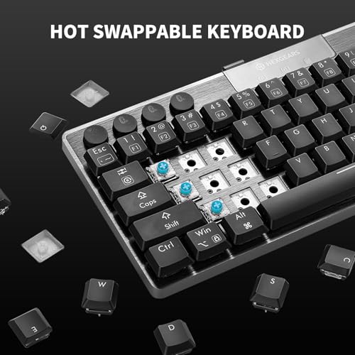 Hexgears A1 Low Profile Wireless Mechanical Keyboard - 60% Compact TKL, Bluetooth 5.0/2.4GHz/Wired USB C Hot Swappable Clicky Switch, RGB Backlit Mini Portable Gaming Keyboard Aluminum for PC/MAC - size: A1 - Mini, style: Clicky