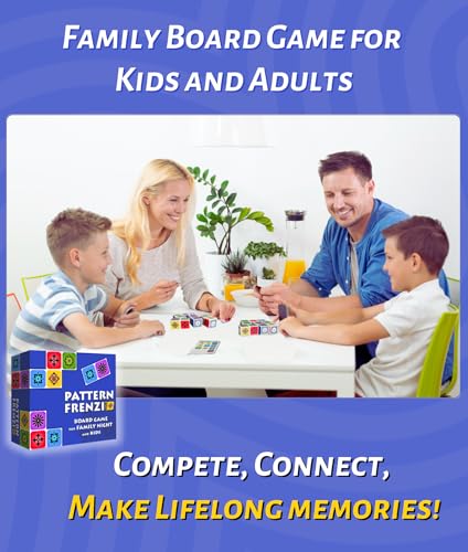 Pattern Matching Board Game for Kids & Adults, Family Night Board Games, Block Puzzle Games for Kids, Ages 3+ to 99 yrs, Play 1 to 5 Players, Unlimited Puzzle Cards, Perfect All Occasion Gift