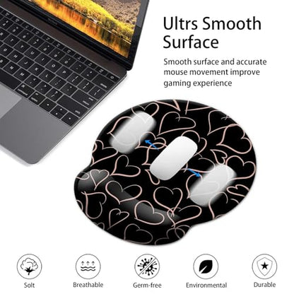 Gaming Mouse Pad Wrist Support,Ergonomic Mouse Pad with Wrist Rest,Comfortable Mousepad with Smooth Wrist Rest,Pain Relief Mouse Pads for Non-Slip Base,Computer,Laptop,Office，Home（Love） - color: Love