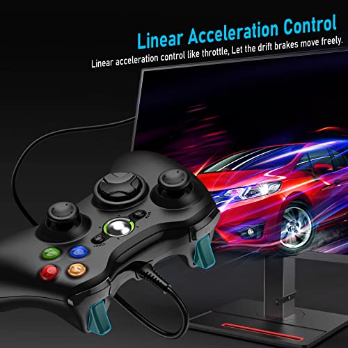 Etpark X-Box 360 Controller Wired, Gamepad Controller with Wired USB for Microsoft X-Box 360 & Slim Console and PC Windows XP/7/8/10, with Upgraded Joystick, Black - color: Black-wired