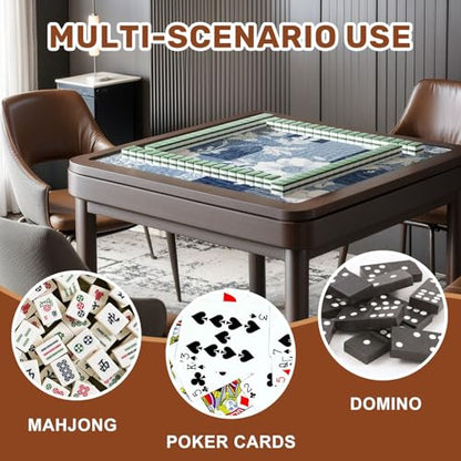Mahjong Mat 31.5" x 31.5" Seamless Denim Patchwork Flower Non-Slip Noise Reduction Mahjong Tiles Table Cover for Dominoes Poker Card Board and Tile Games - color: Color3