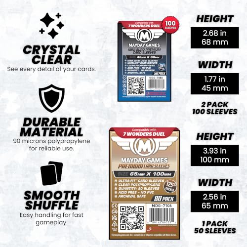 Mayday Games 7 Wonders Duel Game Accessory - Premium Card Sleeve Bundle - size: Premium, style: 7 Wonders Duel